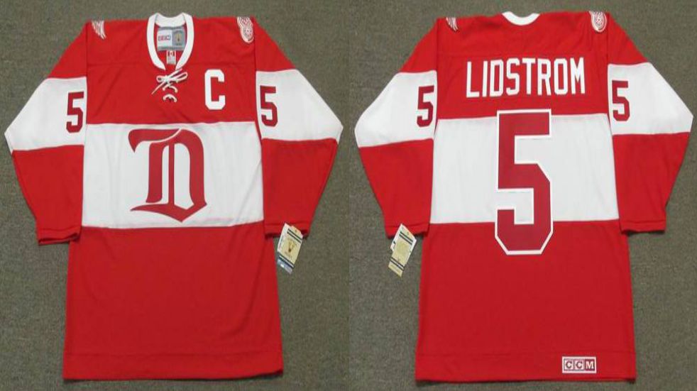 2019 Men Detroit Red Wings 5 Lidstrom Red CCM NHL jerseys